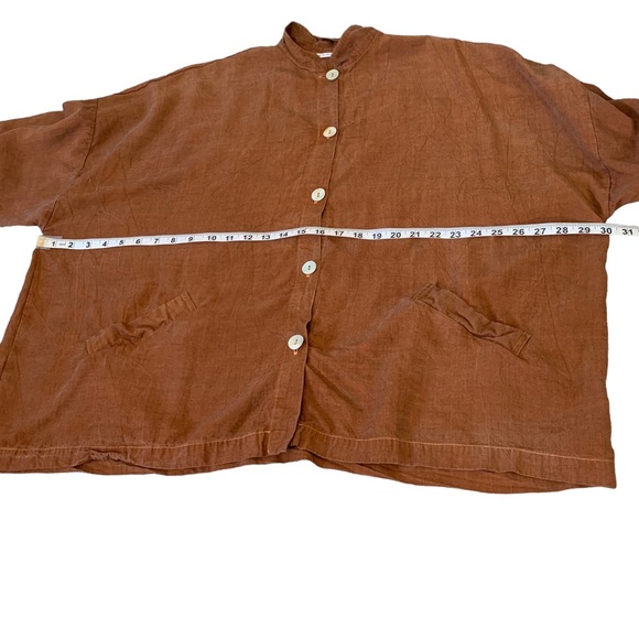 Bryn Walker Danuta Jacket Size Large 100% Tencel Lagenlook Mandarín Collar READ - Picture 3 of 13